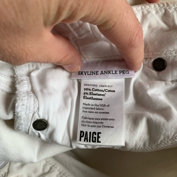 ⭐️ Paige Skyline Peg White Ankle Jeans ⭐️ - Picture 11 of 11